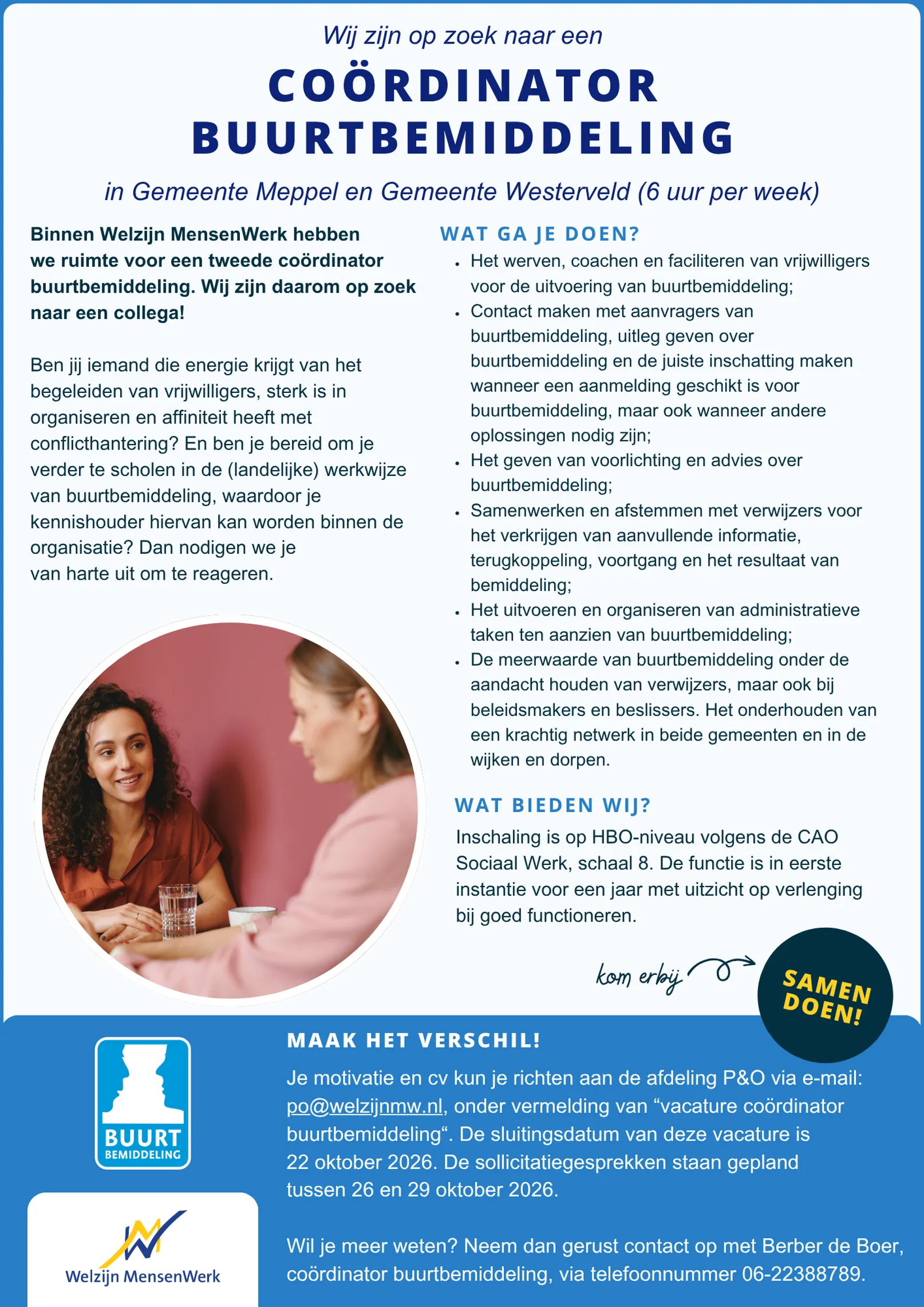 Vacature Buurtbemiddeling