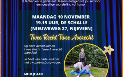 Mantelzorger in Meppel? Kom naar het optreden van Twee Recht Twee Averecht op 10 november!
